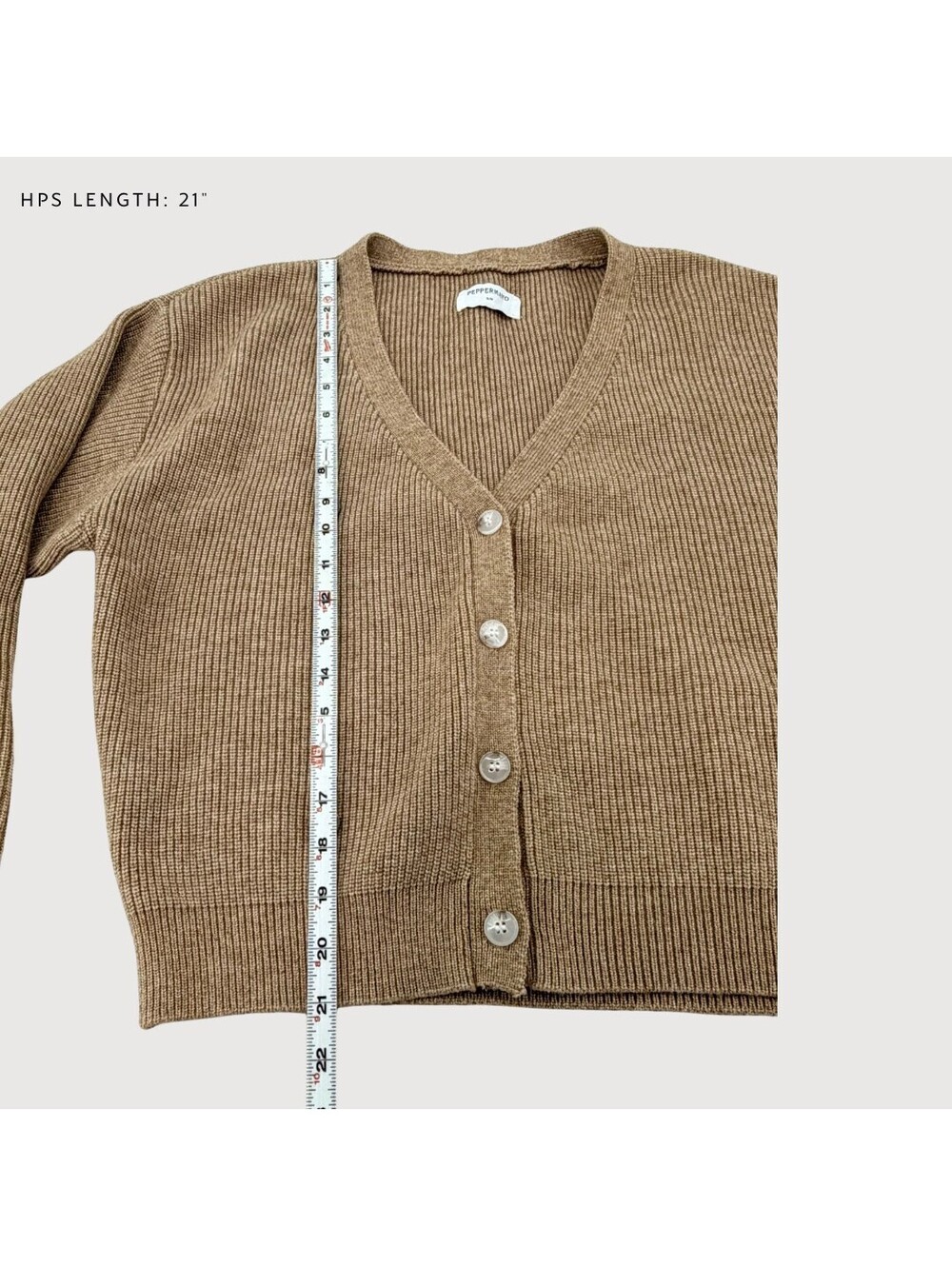 Peppermayo Orla Knit Cardigan Sweater Taupe S/M - Picture 6 of 9